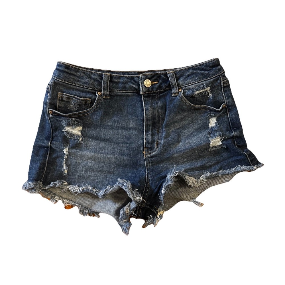 Wax Jean Butt I Love You Cut Off Denim Shorts Distressed Raw Hem Women's Medium
